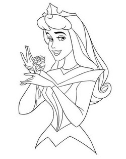 coloriage la belle au bois dormant Ã  la fleur